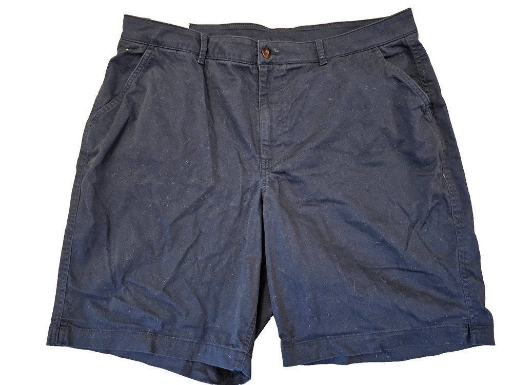 LL Bean Classic Fit Flat Front Women's Shorts Dark Twill Comfort Stretch 18W